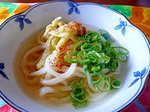 ❤　夏を感じる！　焼きナスの冷たいおうどん　❤